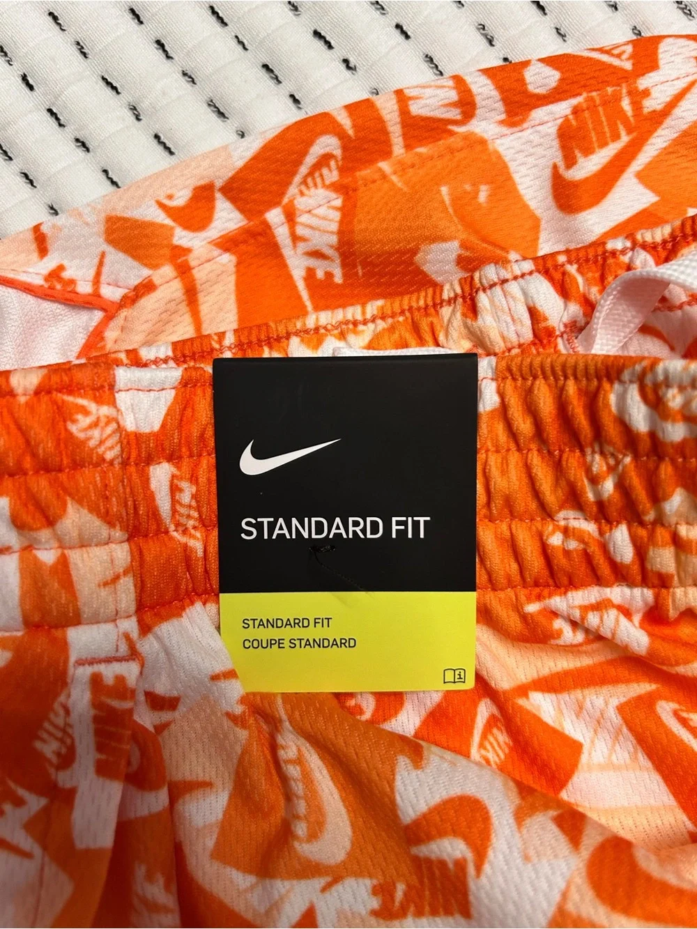 Nike Orange White Graphic YouthAthletic Shorts